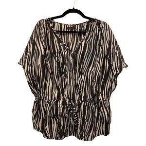 Rachel Zoe zebra print 100% silk blouse